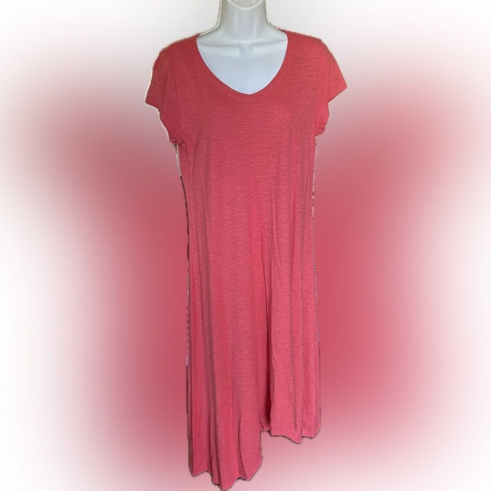 NWT Eileen Fisher Organic Cotton Asymmetrical Hem Tee Shirt Dress Size Small